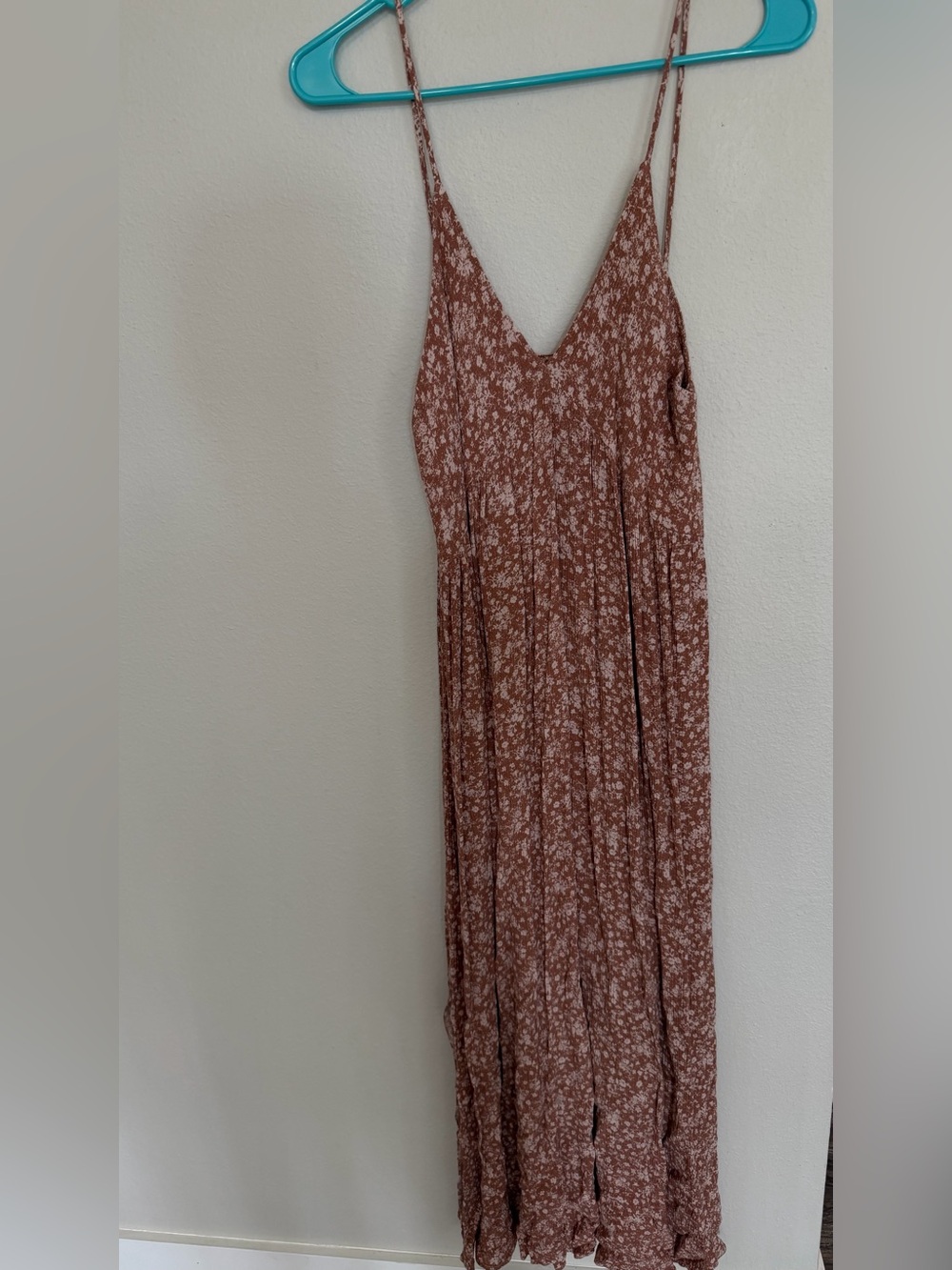 Final Touch Rust Floral Maxi Dress with Spaghetti Straps